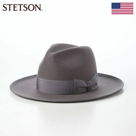 ステットソンのフェルトハット WOOL FELT LONG FLAT BRIM（ウールフェルト ロングフラットブリム） SE827 チャコール