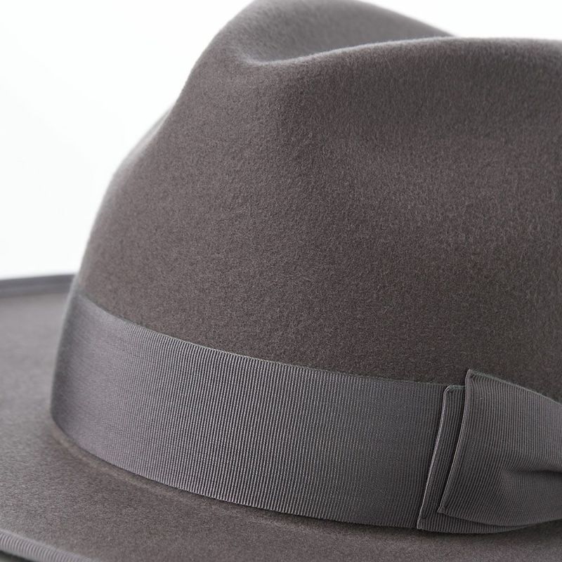 ステットソンのフェルトハット WOOL FELT LONG FLAT BRIM（ウールフェルト ロングフラットブリム） SE827 チャコール