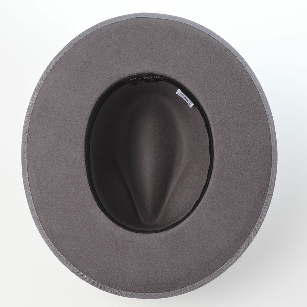 ステットソンのフェルトハット WOOL FELT LONG FLAT BRIM（ウールフェルト ロングフラットブリム） SE827 チャコール