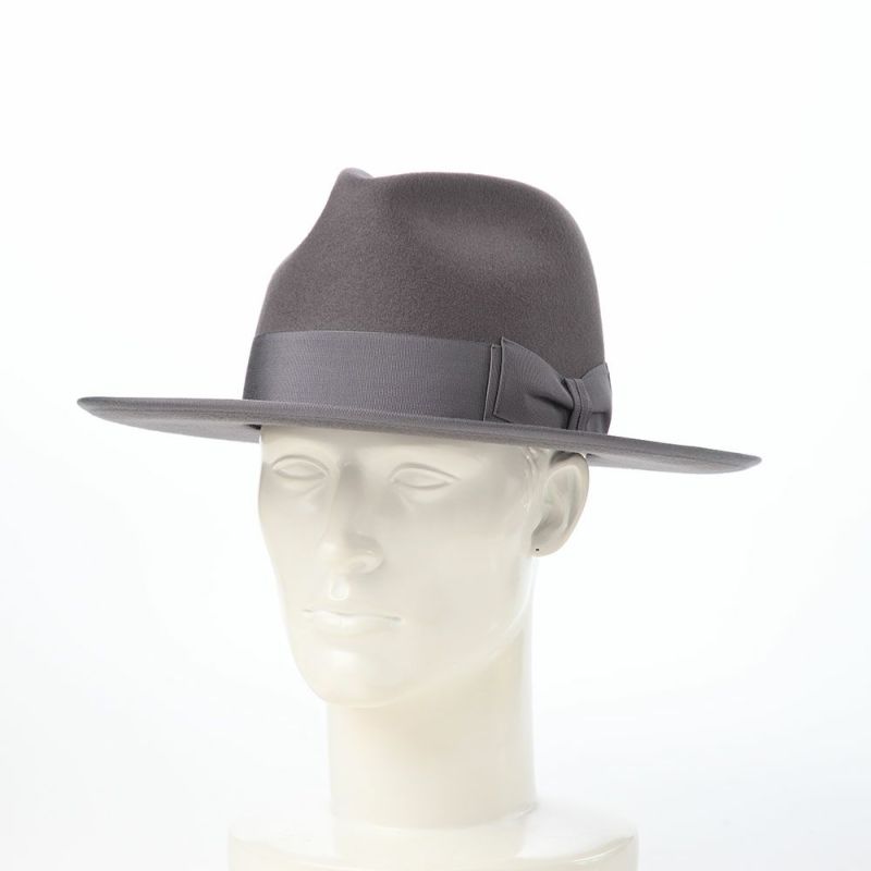 ステットソンのフェルトハット WOOL FELT LONG FLAT BRIM（ウールフェルト ロングフラットブリム） SE827 チャコール