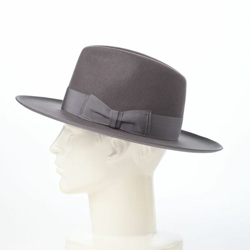 ステットソンのフェルトハット WOOL FELT LONG FLAT BRIM（ウールフェルト ロングフラットブリム） SE827 チャコール