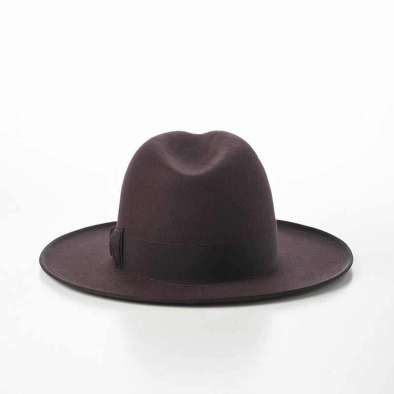 ステットソンのフェルトハット WOOL FELT LONG FLAT BRIM（ウールフェルト ロングフラットブリム） SE827 ダークブラウン