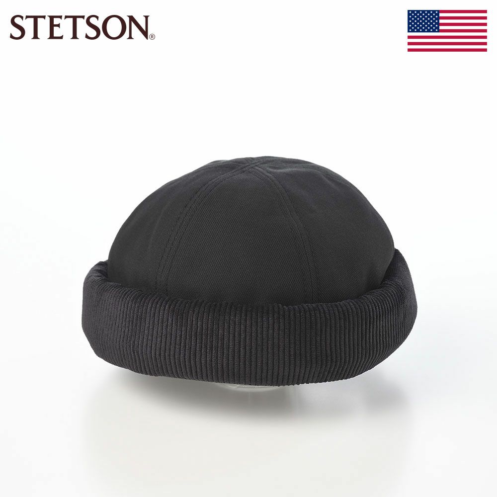 ステットソンのロールキャップ CORDUROY FISHERMAN CAP（コーデュロイ フィッシャーマン キャップ） SE832 ブラック