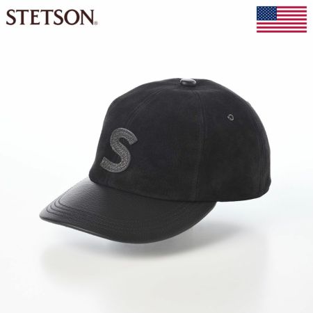 ステットソンのキャップ ONE TONE LEATHER CAP（ワントーン レザー キャップ） SE844 ブラック