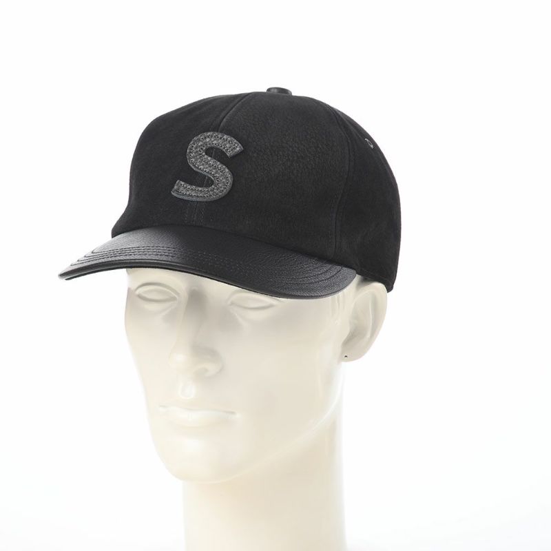 ステットソンのキャップ ONE TONE LEATHER CAP（ワントーン レザー キャップ） SE844 ブラック