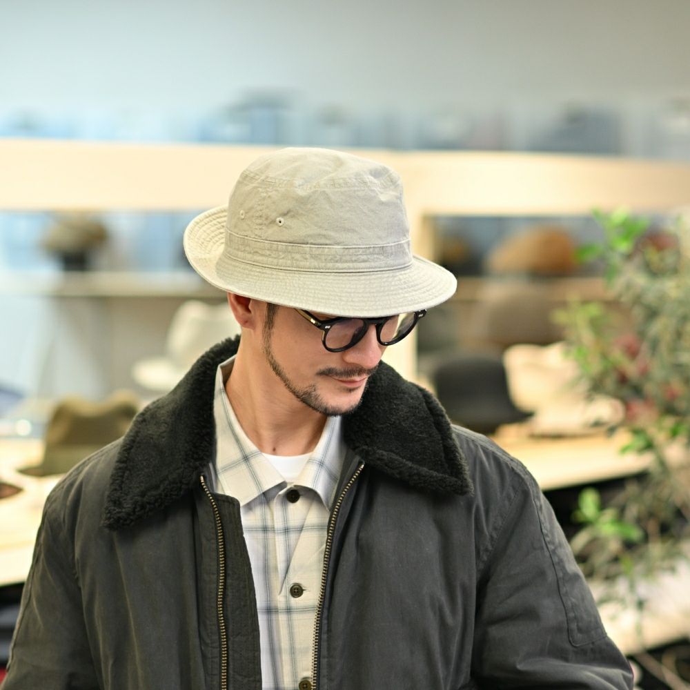 ステットソンの布帛ソフトハット COTTON OVERDYE WASHED HAT（コットンオーバーダイウォッシュドハット） SE076 オリーブ