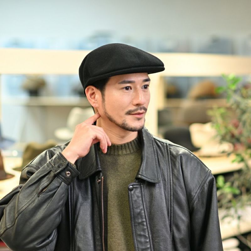 カンゴールのハンチング WOOL 504（ウール） ブラックゴールド