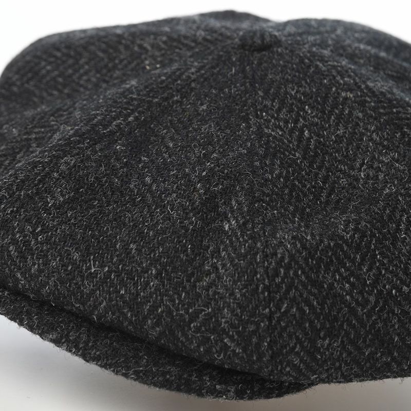 ステルコフスキーのキャスケット Peaky Blinders Harris Tweed（ピーキーブラインダーズ ハリスツイード） ブラックヘリンボーン