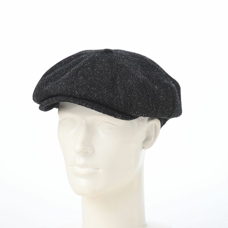 ステルコフスキーのキャスケット Peaky Blinders Harris Tweed（ピーキーブラインダーズ ハリスツイード） ブラックヘリンボーン
