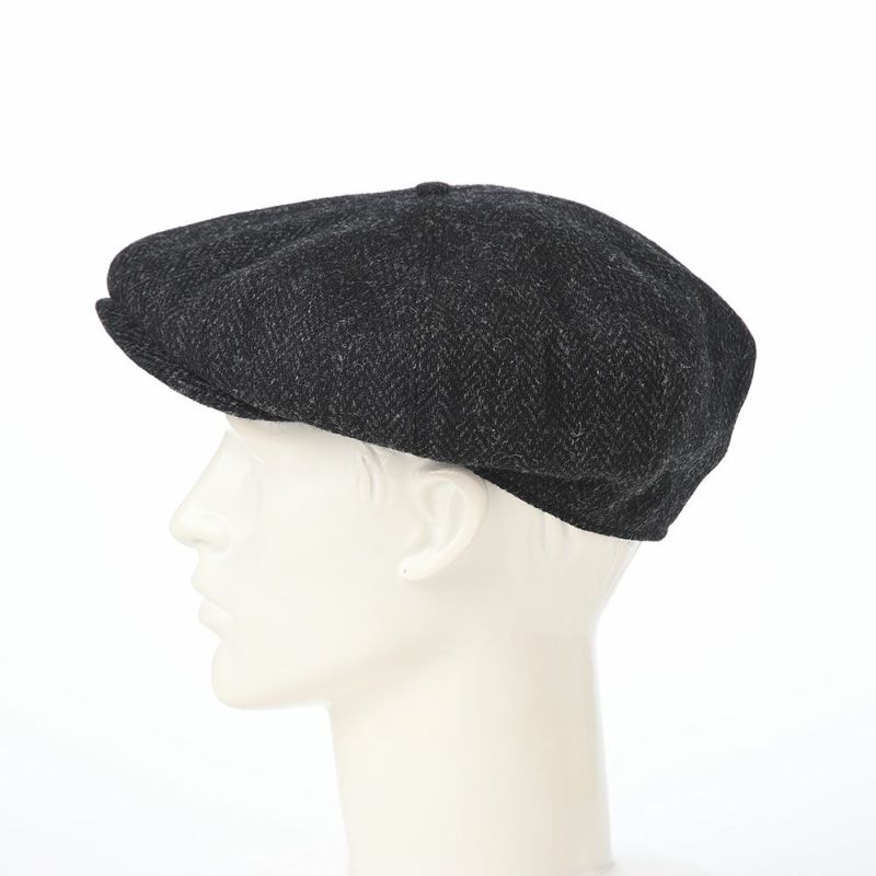ステルコフスキーのキャスケット Peaky Blinders Harris Tweed（ピーキーブラインダーズ ハリスツイード） ブラックヘリンボーン