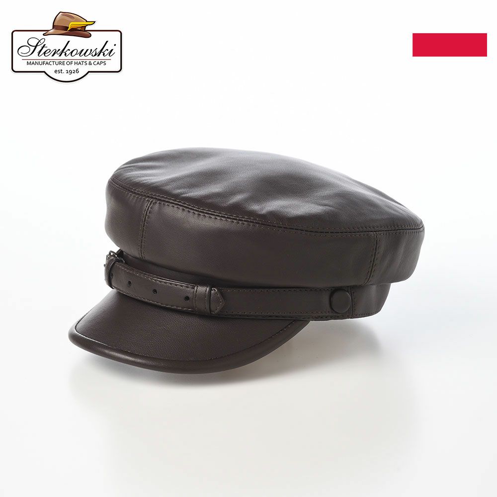 ステルコフスキーのマリンキャップ Danube Leather（ドナウ レザー） ダークブラウン