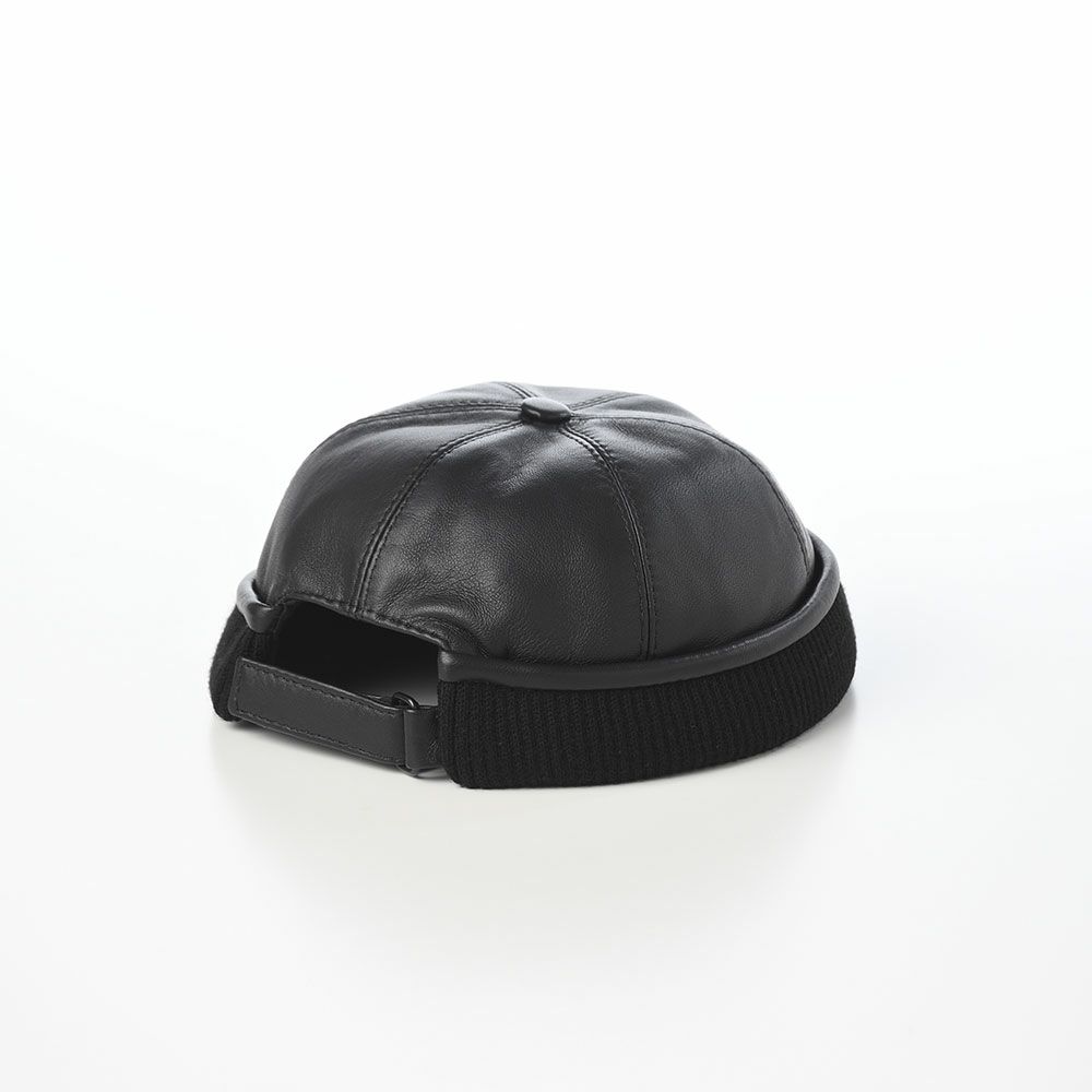 ステルコフスキーのロールキャップ Leon Leather（レオン レザー） ブラック