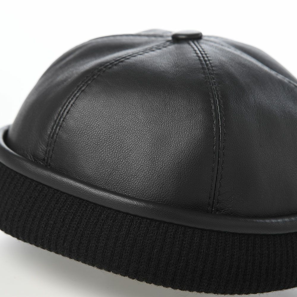 ステルコフスキーのロールキャップ Leon Leather（レオン レザー） ブラック