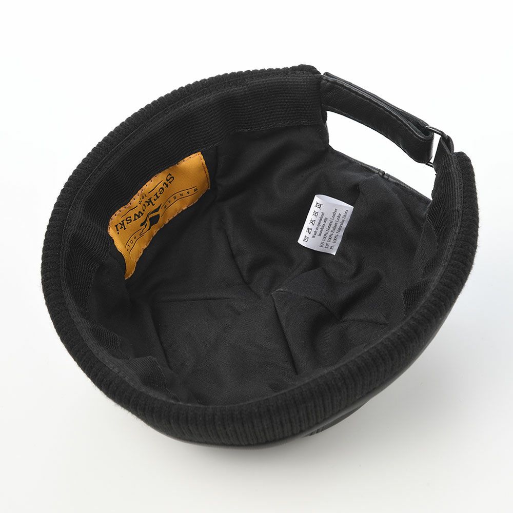 ステルコフスキーのロールキャップ Leon Leather（レオン レザー） ブラック