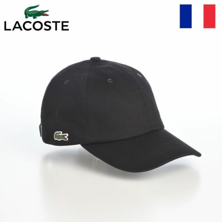 ラコステのキャップ BRIM PRINT CAP（ブリムプリントキャップ） L1381 ブラック