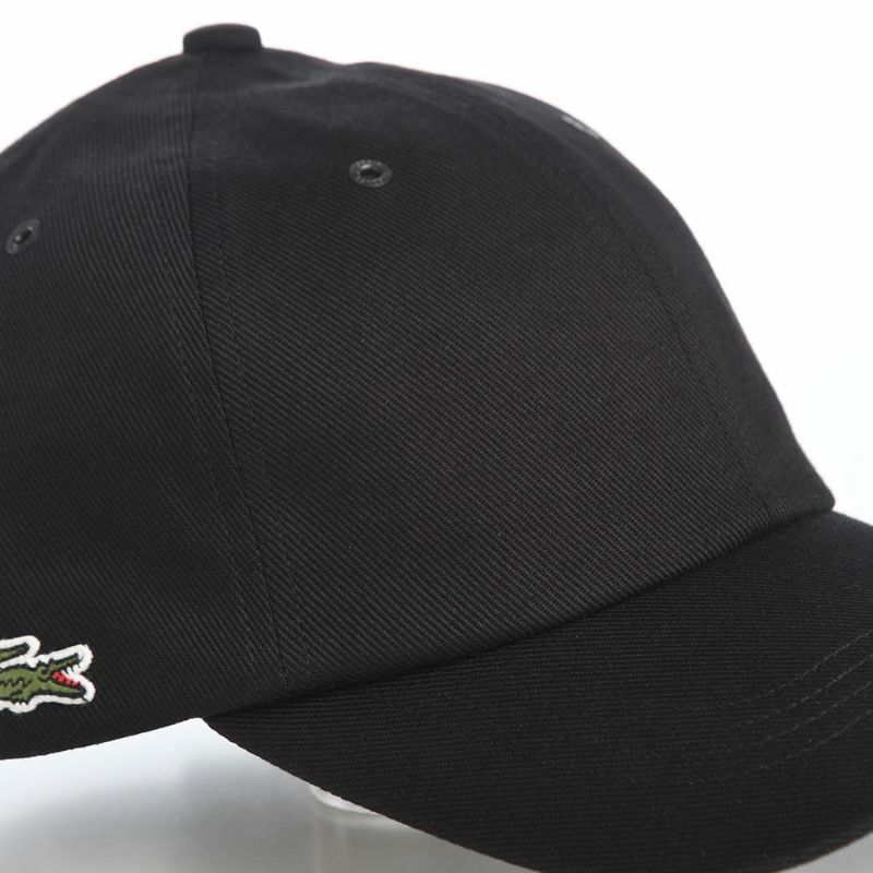 ラコステのキャップ BRIM PRINT CAP（ブリムプリントキャップ） L1381 ブラック