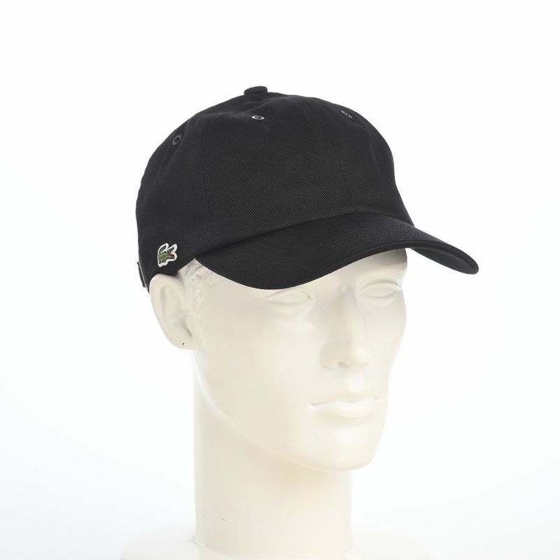 ラコステのキャップ BRIM PRINT CAP（ブリムプリントキャップ） L1381 ブラック