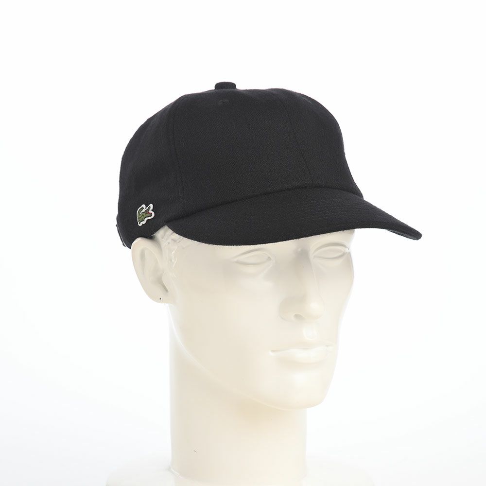 ラコステのキャップ FLANNEL CAP（フランネルキャップ） L1384 ブラック