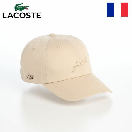ラコステのキャップ TONE ON TONE EMB CAP（トーンオントーン エンブロイダリー キャップ） L7152 ベージュ