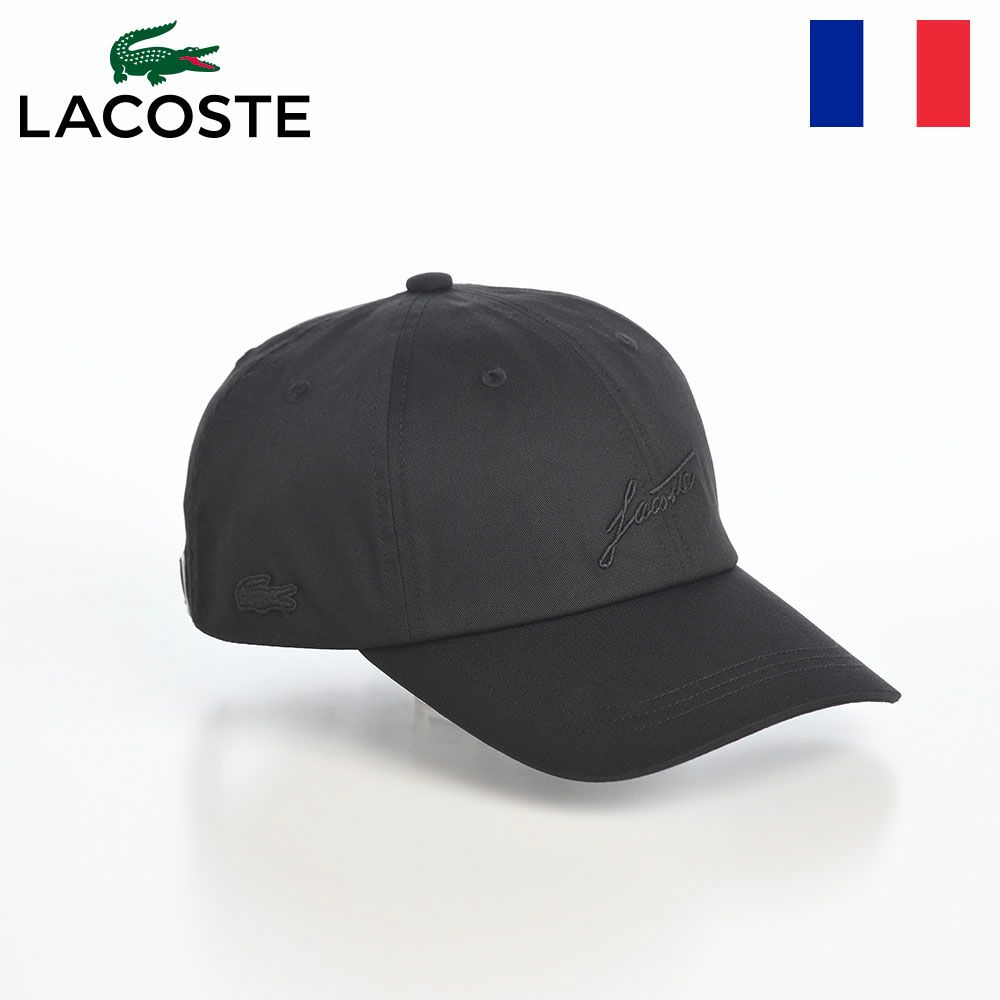 ラコステのキャップ TONE ON TONE EMB CAP（トーンオントーン エンブロイダリー キャップ） L7152 ブラック
