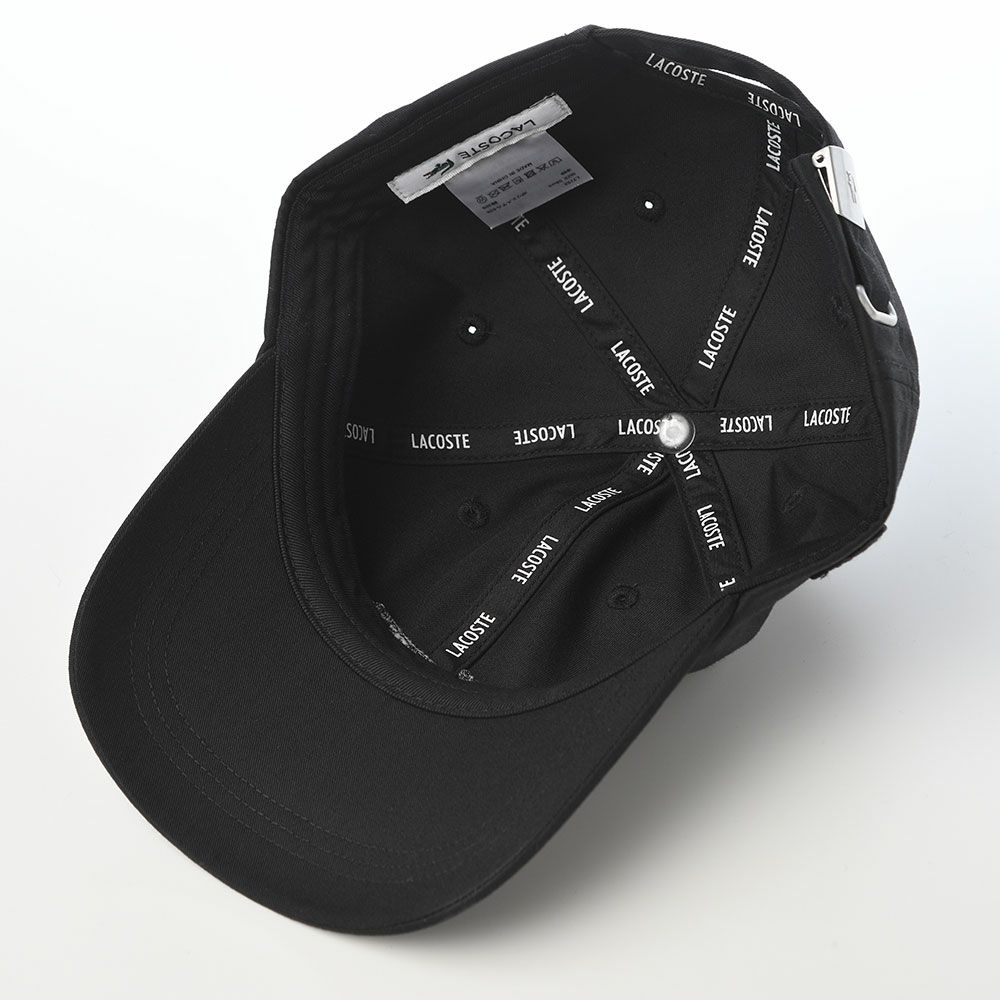 ラコステのキャップ TONE ON TONE EMB CAP（トーンオントーン エンブロイダリー キャップ） L7152 ブラック