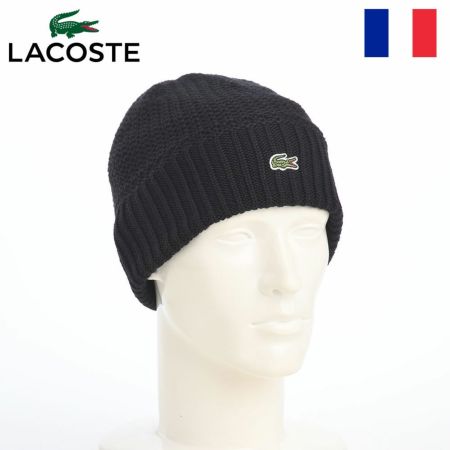 ラコステのニット帽 RIB SWITCH KNIT WATCH（リブスイッチ ニットワッチ） L1386 ブラック