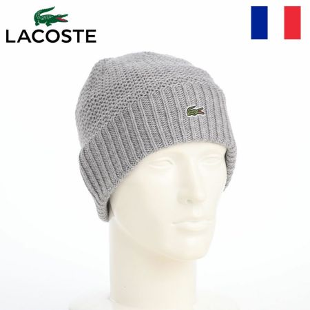 ラコステのニット帽 RIB SWITCH KNIT WATCH（リブスイッチ ニットワッチ） L1386 グレー