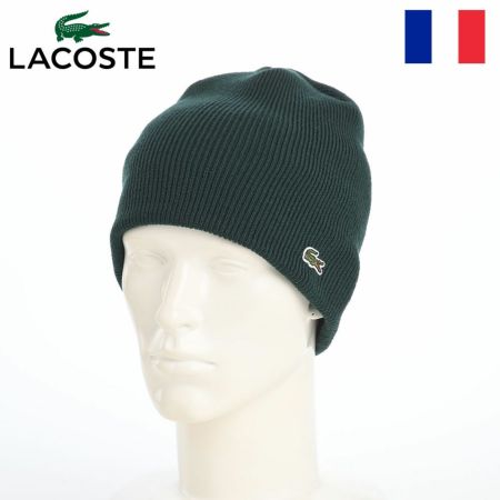 ラコステのニット帽 WOOL KNIT BEANIE（ウール ニットビーニー） L1387 グリーン