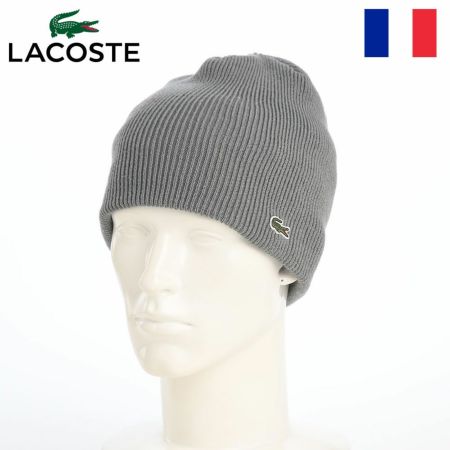 ラコステのニット帽 WOOL KNIT BEANIE（ウール ニットビーニー） L1387 グレー