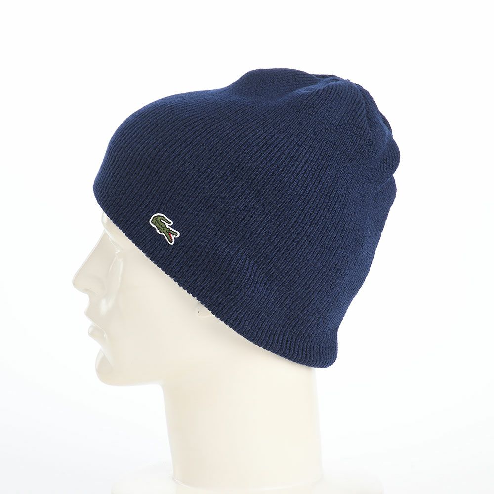 ラコステのニット帽 WOOL KNIT BEANIE（ウール ニットビーニー） L1387 ネイビー