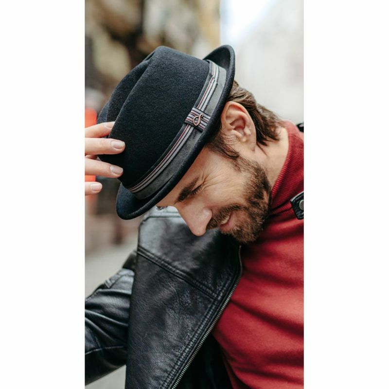ゴットマンのフェルトハット Leather Ribbon Wool Hat（レザーリボン ウールハット） G12375 ブラック