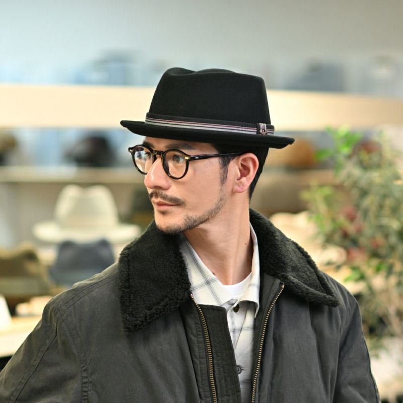 ゴットマンのフェルトハット Leather Ribbon Wool Hat（レザーリボン ウールハット） G12375 ブラック