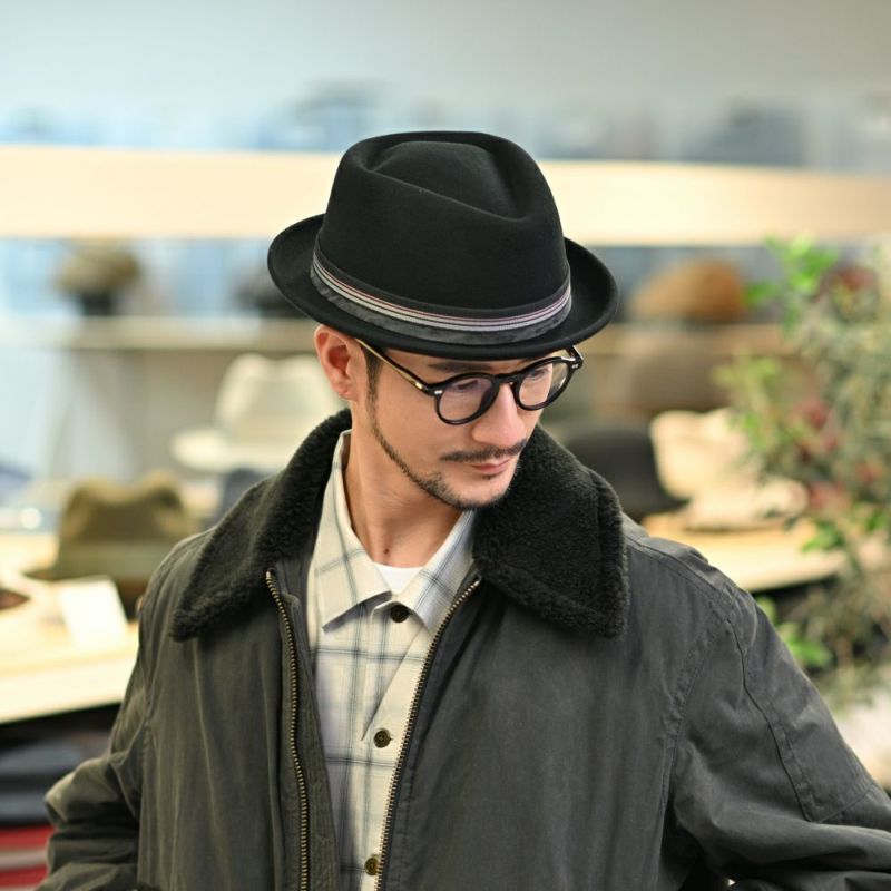ゴットマンのフェルトハット Leather Ribbon Wool Hat（レザーリボン ウールハット） G12375 ブラック