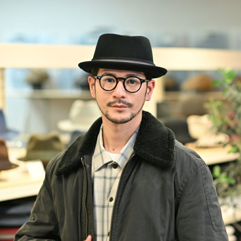ゴットマンのフェルトハット Leather Ribbon Wool Hat（レザーリボン ウールハット） G12375 ブラック