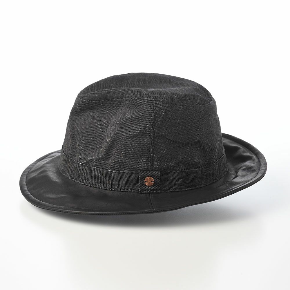 モーノのソフトハット Long brim paper cloth ＆ leather mannish（ロングブリムペーパークロス＆レザーマニッシュ） ブラック