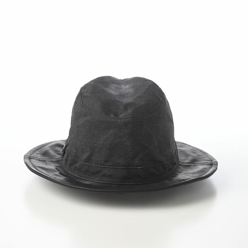 モーノのソフトハット Long brim paper cloth ＆ leather mannish（ロングブリムペーパークロス＆レザーマニッシュ） ブラック