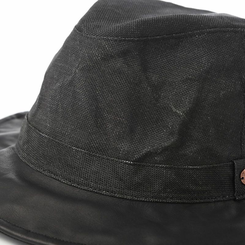 モーノのソフトハット Long brim paper cloth ＆ leather mannish（ロングブリムペーパークロス＆レザーマニッシュ） ブラック