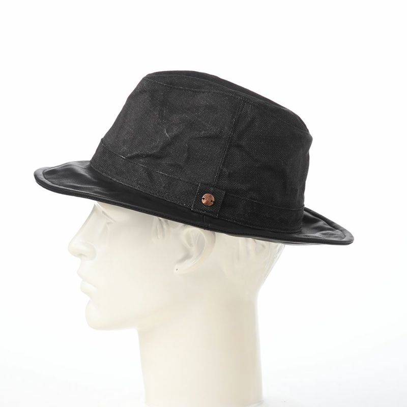 モーノのソフトハット Long brim paper cloth ＆ leather mannish（ロングブリムペーパークロス＆レザーマニッシュ） ブラック