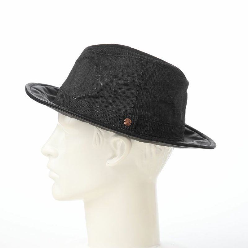 モーノのソフトハット Long brim paper cloth ＆ leather mannish（ロングブリムペーパークロス＆レザーマニッシュ） ブラック