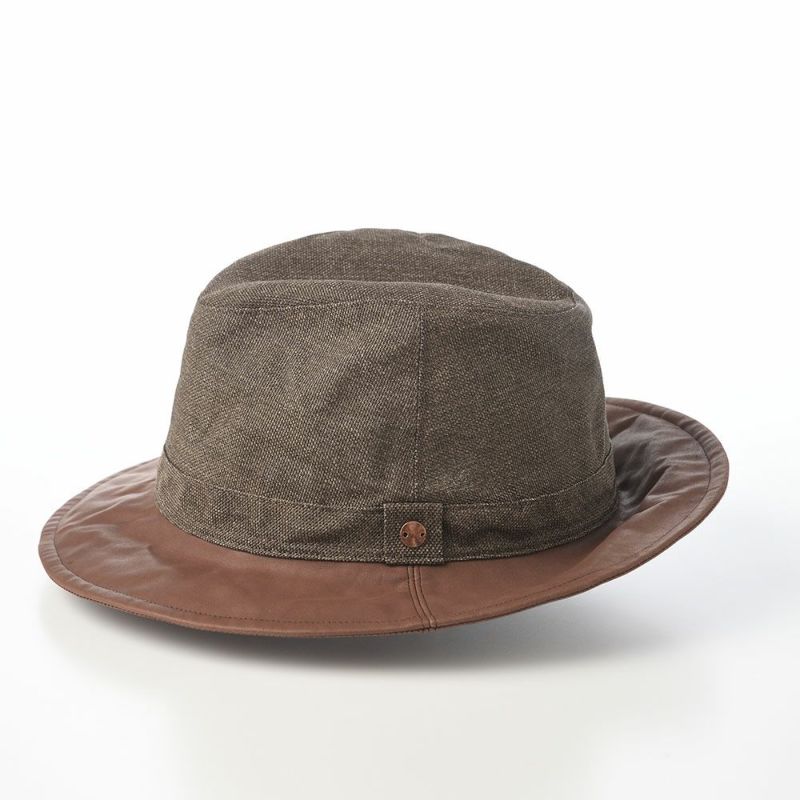 モーノのソフトハット Long brim paper cloth ＆ leather mannish（ロングブリムペーパークロス＆レザーマニッシュ） ブラウン