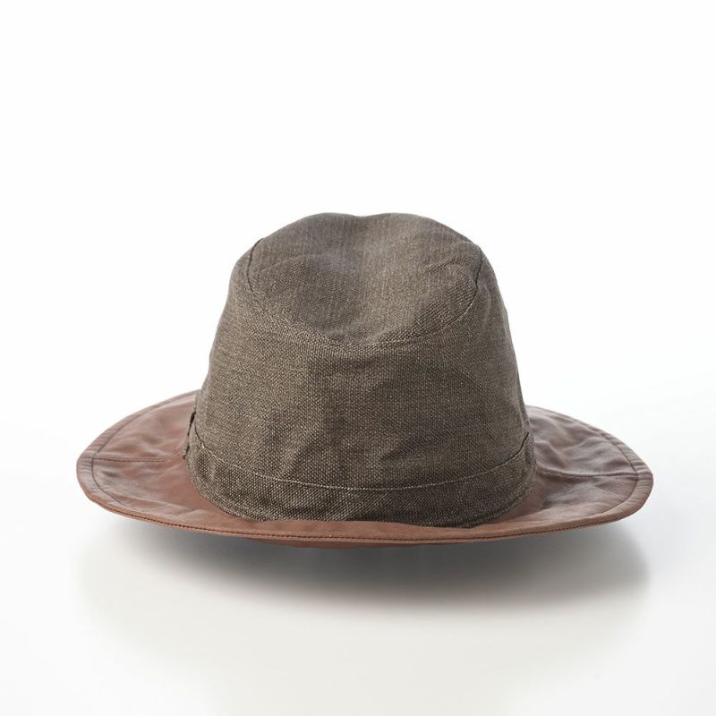 モーノのソフトハット Long brim paper cloth ＆ leather mannish（ロングブリムペーパークロス＆レザーマニッシュ） ブラウン