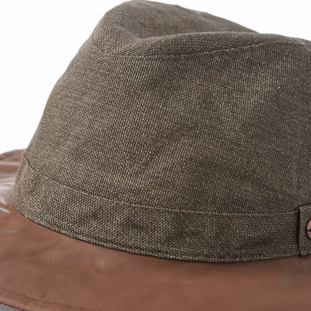 モーノのソフトハット Long brim paper cloth ＆ leather mannish（ロングブリムペーパークロス＆レザーマニッシュ） ブラウン