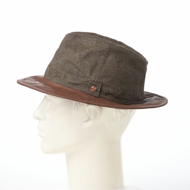 モーノのソフトハット Long brim paper cloth ＆ leather mannish（ロングブリムペーパークロス＆レザーマニッシュ） ブラウン