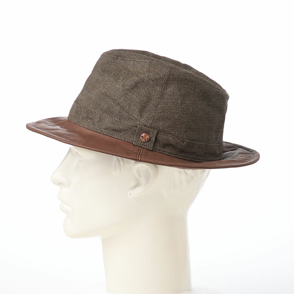 モーノのソフトハット Long brim paper cloth ＆ leather mannish（ロングブリムペーパークロス＆レザーマニッシュ） ブラウン