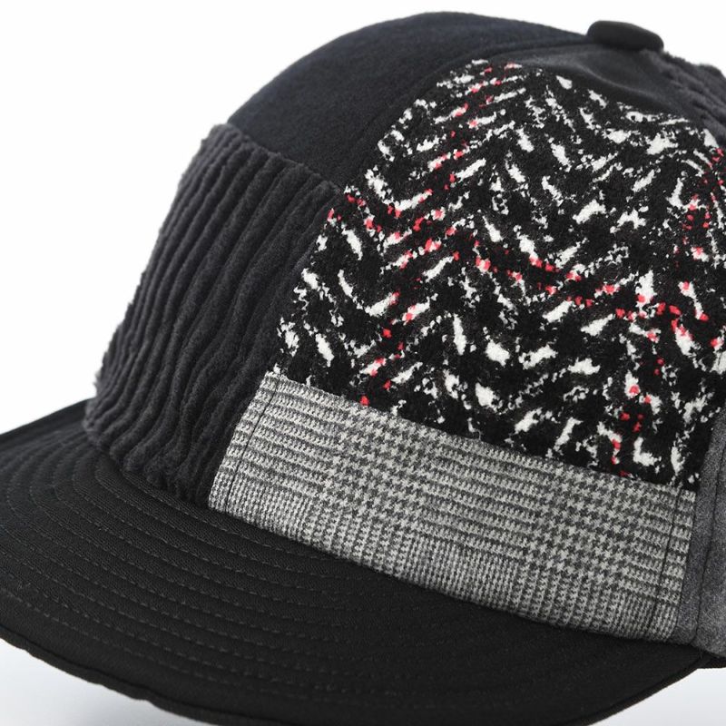 モーノのキャップ Patchwork short brim cap（パッチワークショートブリムキャップ） ブラック