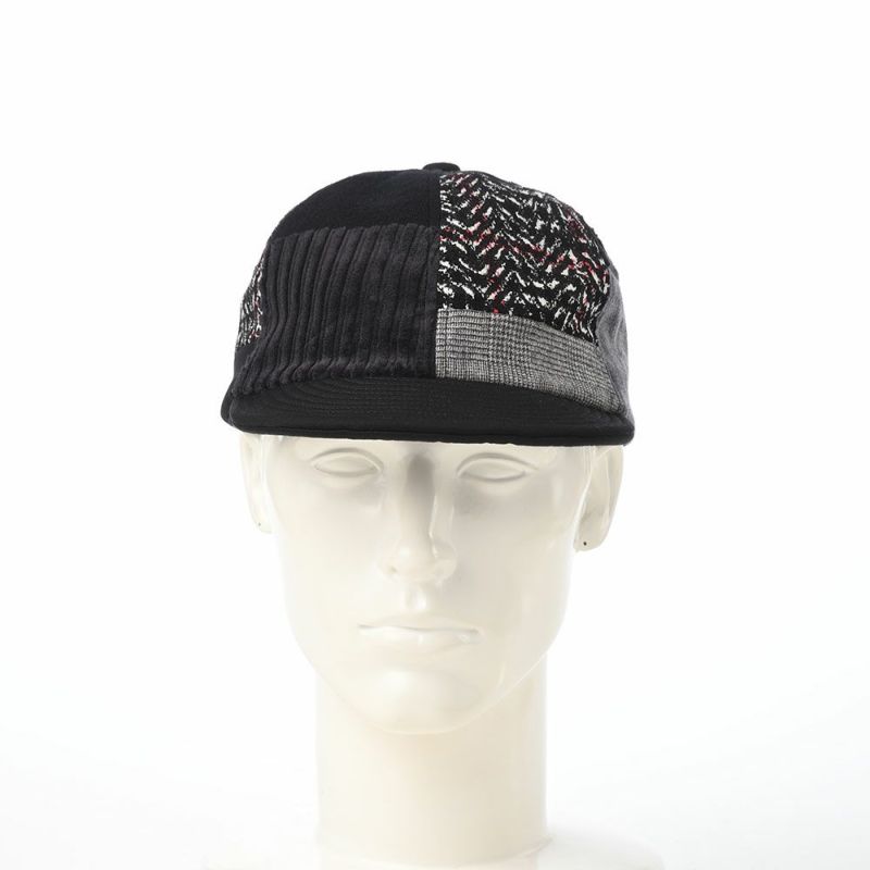 モーノのキャップ Patchwork short brim cap（パッチワークショートブリムキャップ） ブラック