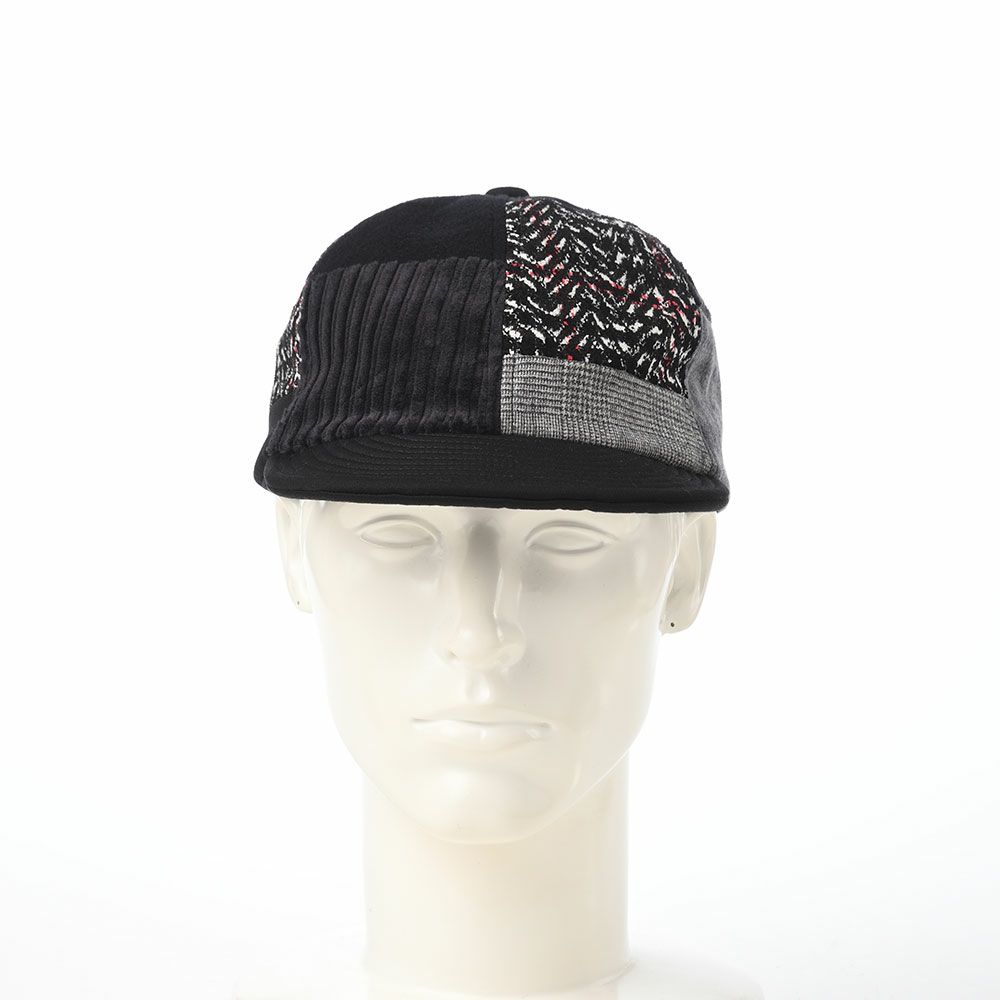モーノのキャップ Patchwork short brim cap（パッチワークショートブリムキャップ） ブラック