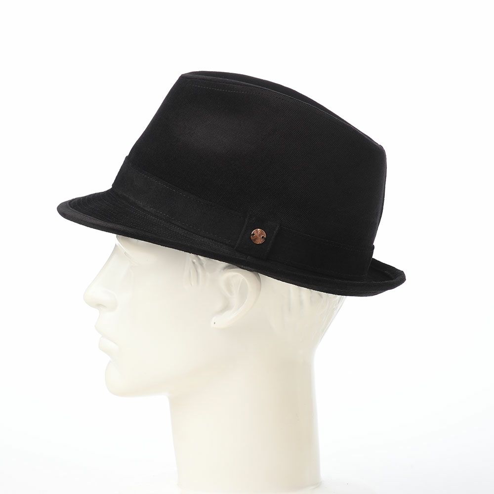 モーノのソフトハット Corduroy & Leather hat（コーデュロイ＆レザーハット） ブラック