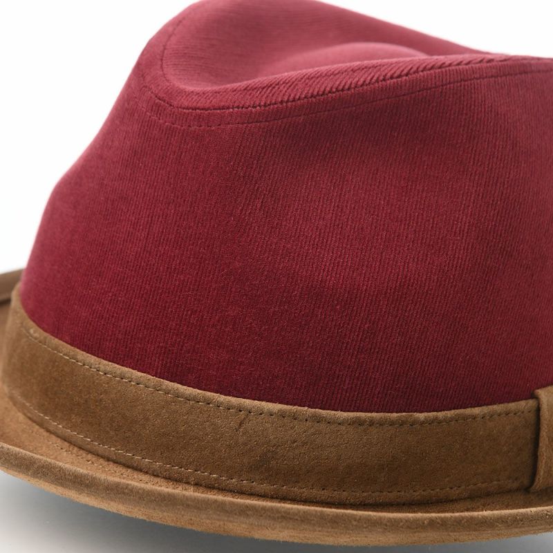 モーノのソフトハット Corduroy & Leather hat（コーデュロイ＆レザーハット） ボルドー