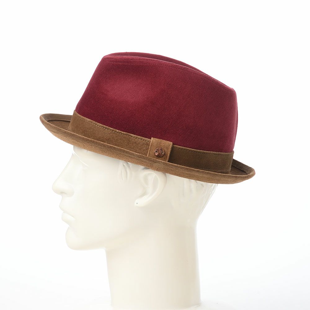 モーノのソフトハット Corduroy & Leather hat（コーデュロイ＆レザーハット） ボルドー